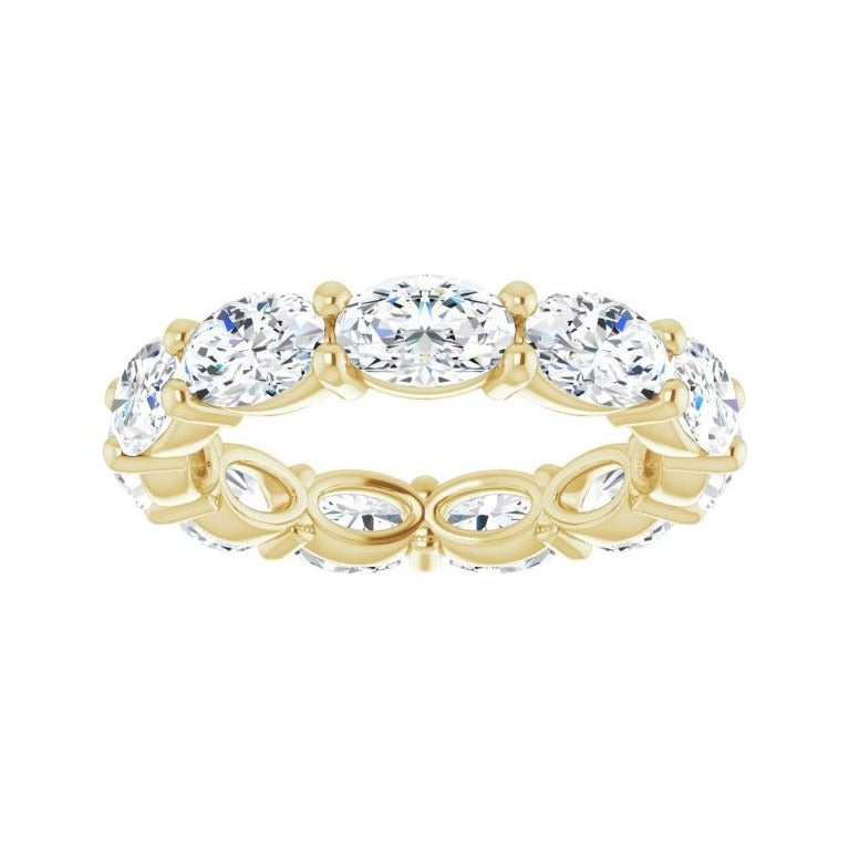 Sapphire Row Lab-Grown Diamond Petite Oval Eternity Band - 14K Yellow Gold, 6 × 4 mm, 6.5 (view 3)
