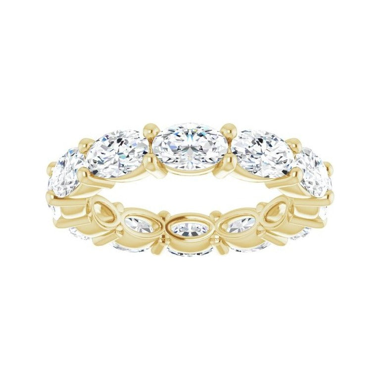 Sapphire Row Lab-Grown Diamond Petite Oval Eternity Band - 14K Yellow Gold, 6 × 4 mm, 7.5 (view 3)