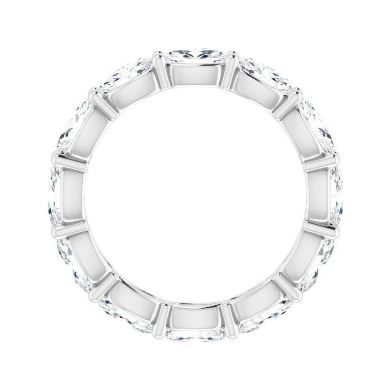 Sapphire Row Lab-Grown Diamond Petite Oval Eternity Band - 14K White Gold, 5 × 3 mm, 5 (view 2)