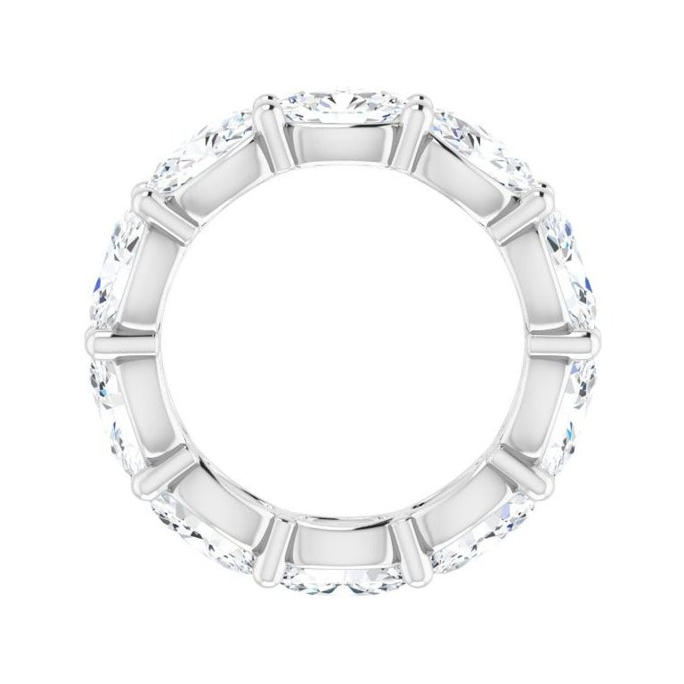 Sapphire Row Lab-Grown Diamond Petite Oval Eternity Band - 14K White Gold, 6 × 4 mm, 4 (view 2)