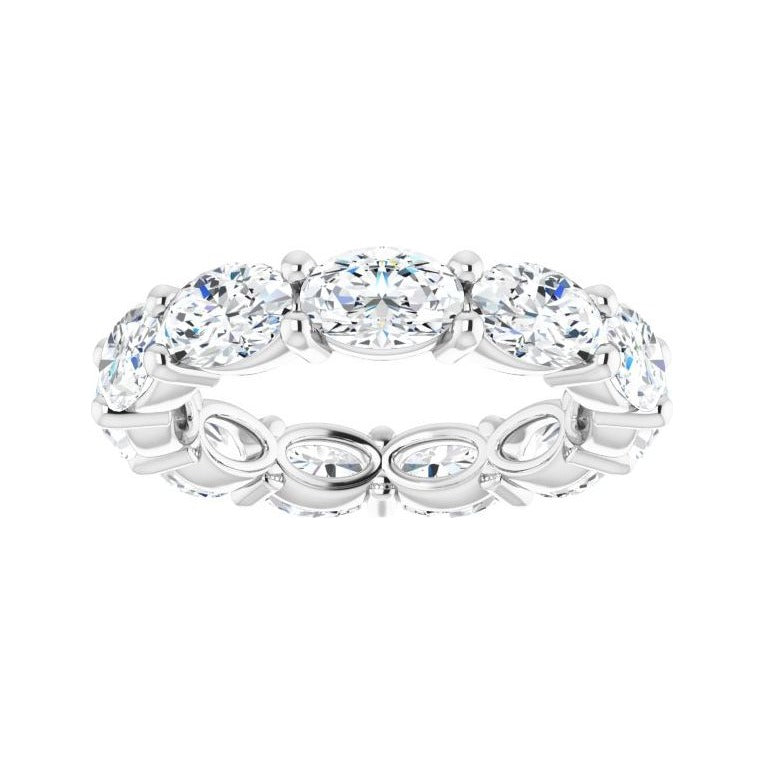 Sapphire Row Lab-Grown Diamond Petite Oval Eternity Band - 14K White Gold, 6 × 4 mm, 6 (view 3)