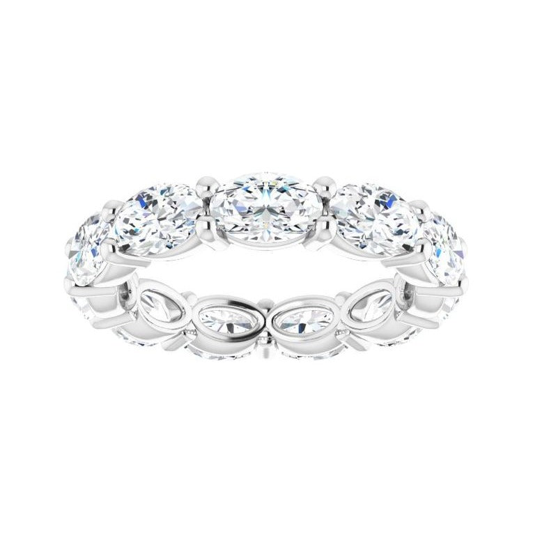 Sapphire Row Lab-Grown Diamond Petite Oval Eternity Band - Platinum, 6 × 4 mm, 6.5 (view 3)