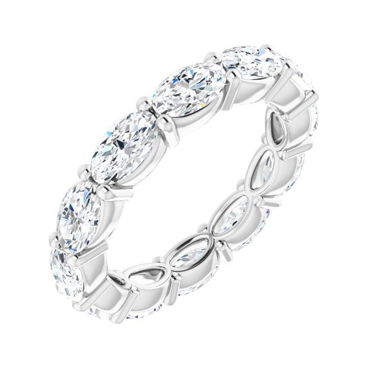Sapphire Row Lab-Grown Diamond Petite Oval Eternity Band - Platinum, 5 × 3 mm, 4