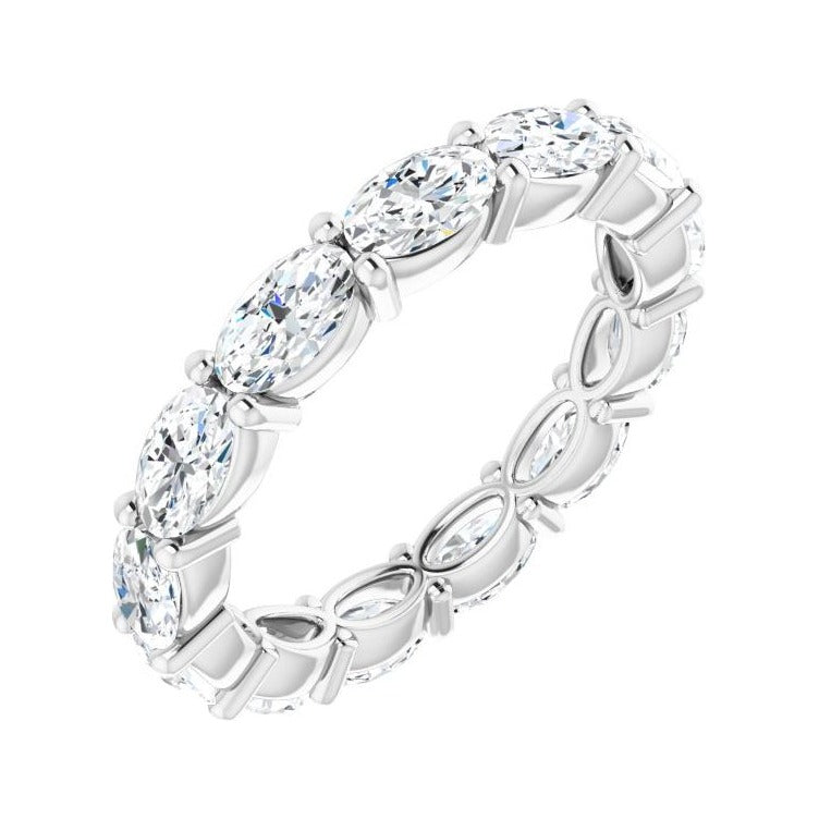 Sapphire Row Lab-Grown Diamond Petite Oval Eternity Band - Platinum, 5 × 3 mm, 6