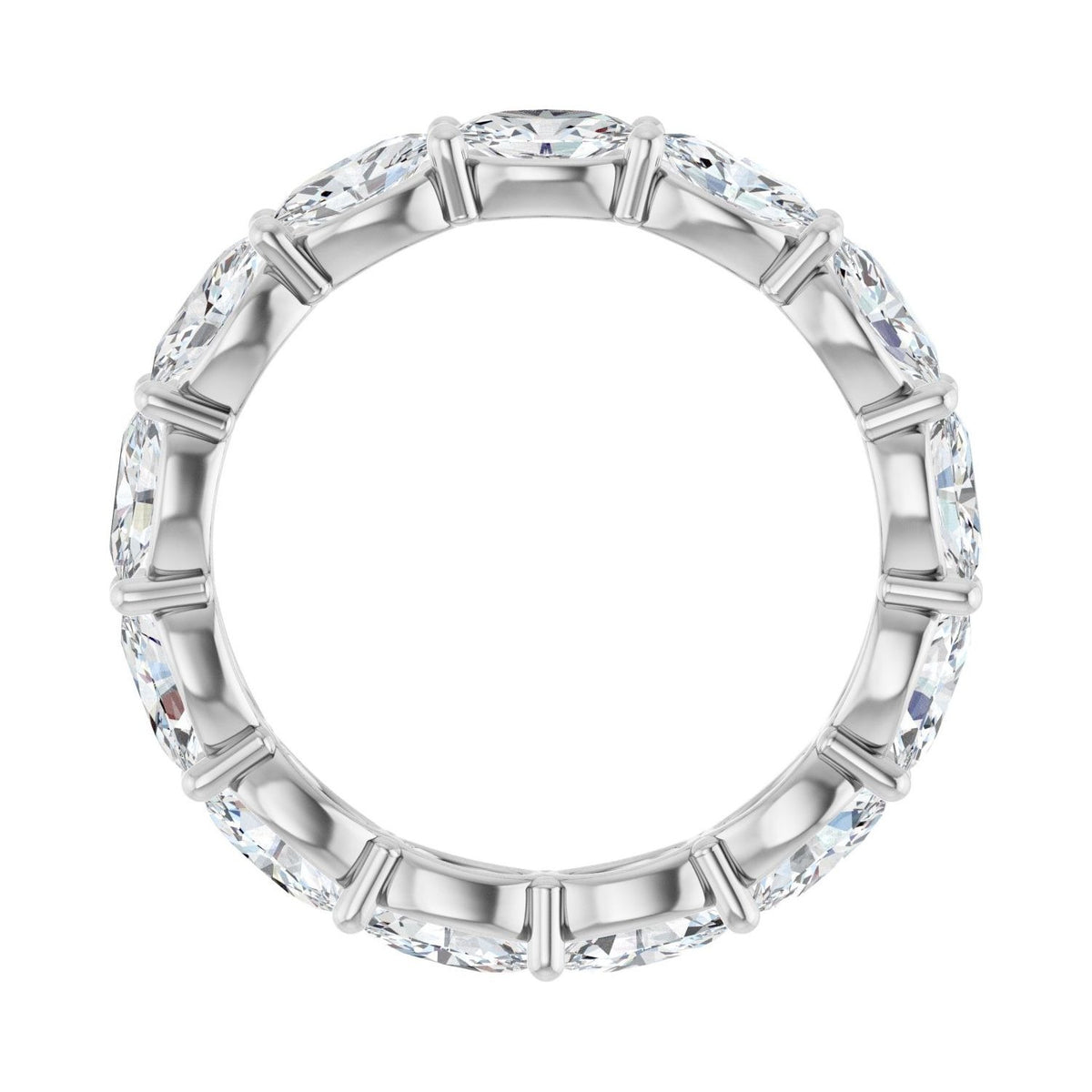 Sapphire Row Lab-Grown Diamond Petite Oval Eternity Band - Platinum, 5 × 3 mm, 7 (view 2)