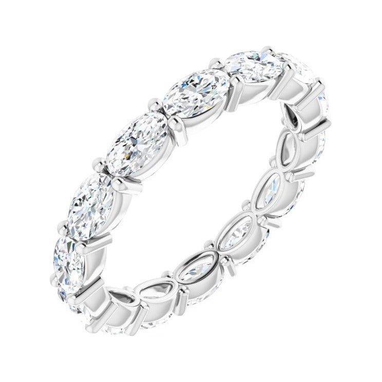 Sapphire Row Lab-Grown Diamond Petite Oval Eternity Band - Platinum, 5 × 3 mm, 8
