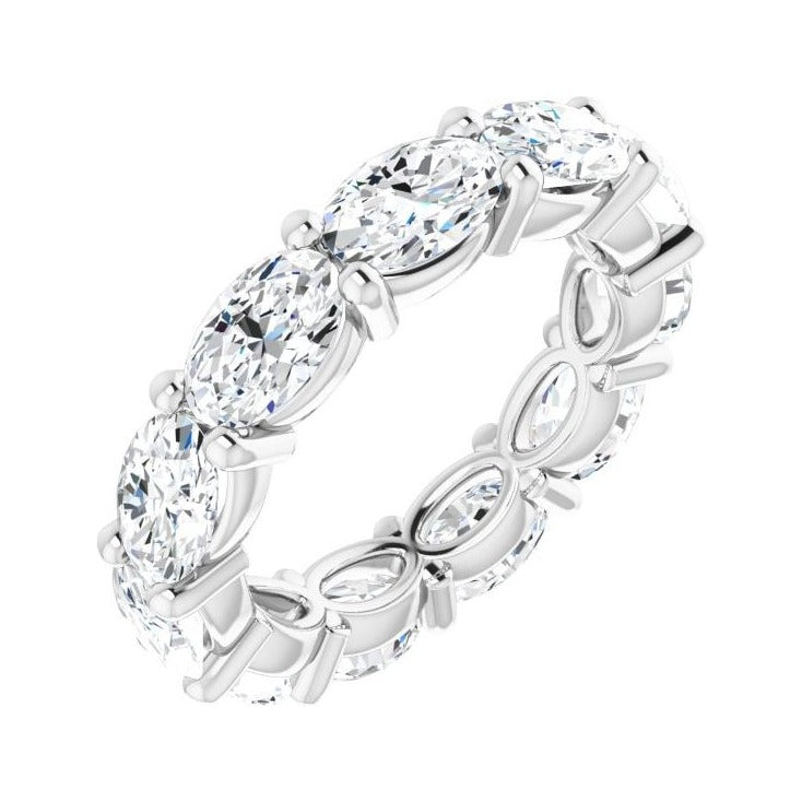 Sapphire Row Lab-Grown Diamond Petite Oval Eternity Band - Platinum, 6 × 4 mm, 5