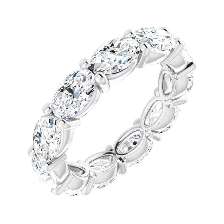 Sapphire Row Lab-Grown Diamond Petite Oval Eternity Band - Platinum, 6 × 4 mm, 6