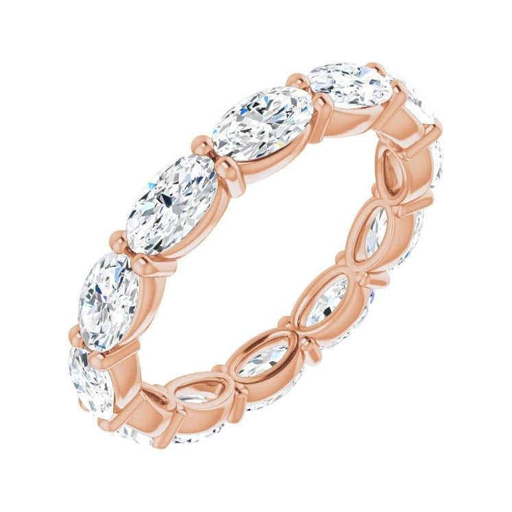 Sapphire Row Lab-Grown Diamond Petite Oval Eternity Band - 14K Rose Gold, 5 × 3 mm, 5.5