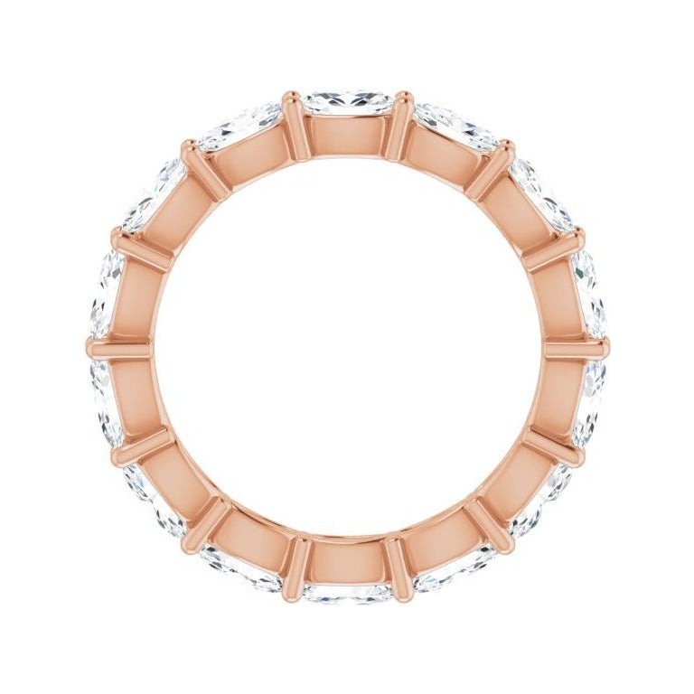 Sapphire Row Lab-Grown Diamond Petite Oval Eternity Band - 14K Rose Gold, 5 × 3 mm, 7.5 (view 2)
