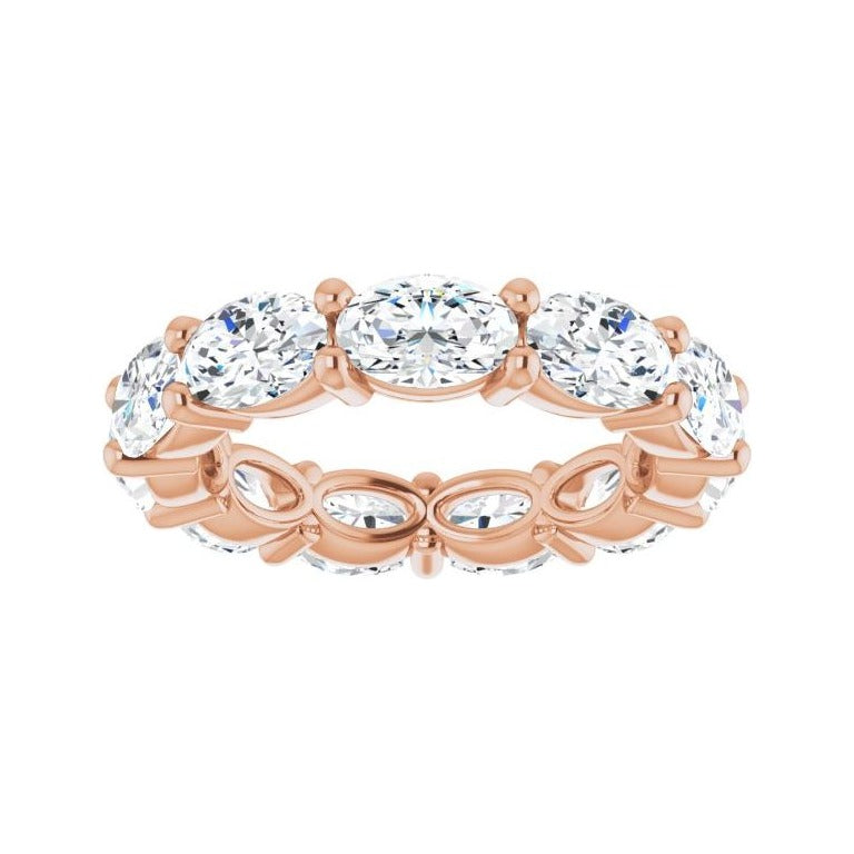 Sapphire Row Lab-Grown Diamond Petite Oval Eternity Band - 14K Rose Gold, 6 × 4 mm, 5.5 (view 3)