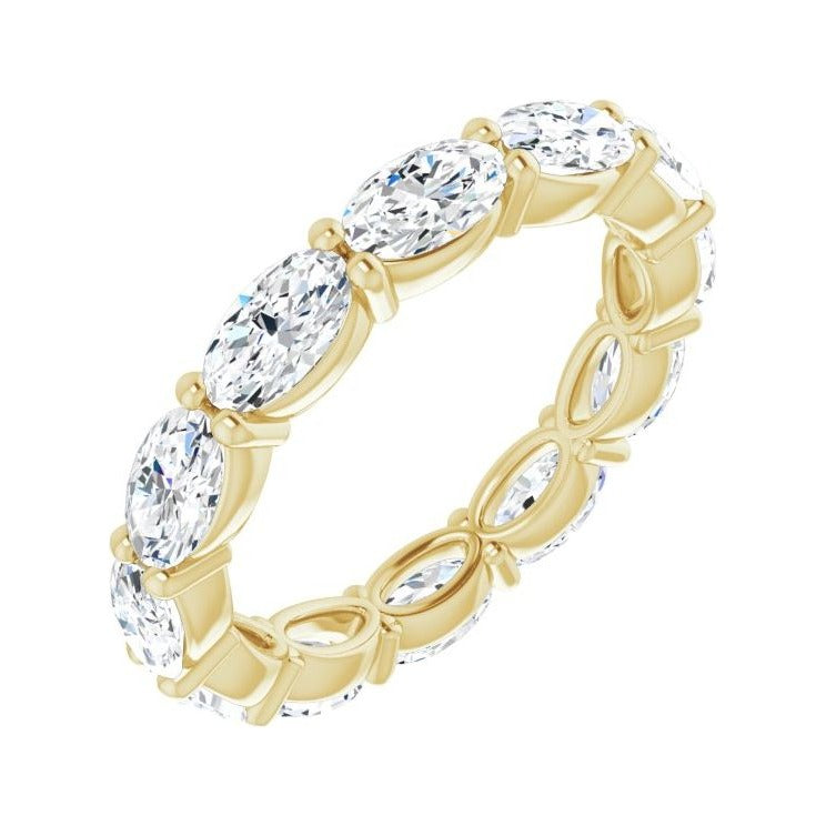 Sapphire Row Lab-Grown Diamond Petite Oval Eternity Band - 14K Yellow Gold, 5 × 3 mm, 5
