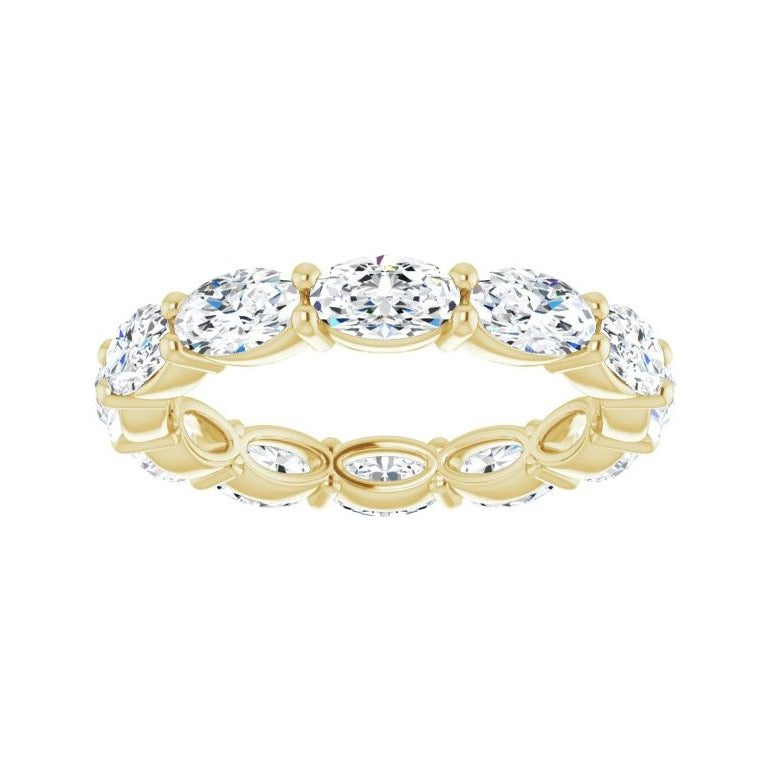 Sapphire Row Lab-Grown Diamond Petite Oval Eternity Band - 14K Yellow Gold, 5 × 3 mm, 5 (view 3)