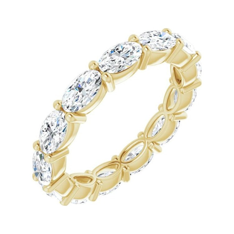 Sapphire Row Lab-Grown Diamond Petite Oval Eternity Band - 14K Yellow Gold, 5 × 3 mm, 6