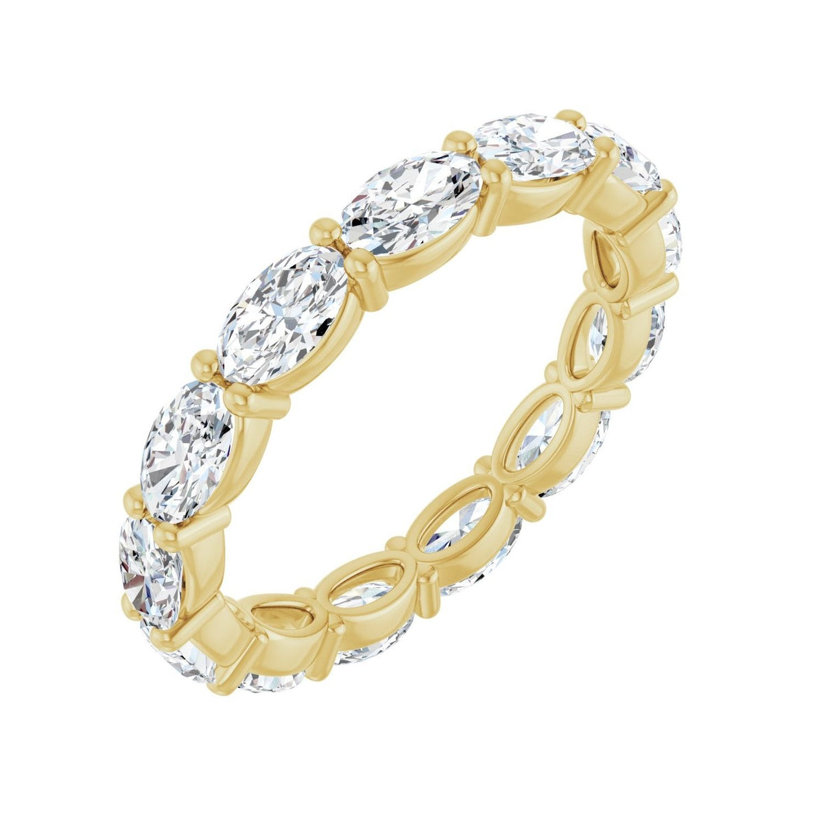 Sapphire Row Lab-Grown Diamond Petite Oval Eternity Band - 14K Yellow Gold, 5 × 3 mm, 7