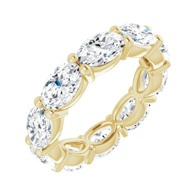 Sapphire Row Lab-Grown Diamond Petite Oval Eternity Band - 14K Yellow Gold, 6 × 4 mm, 4