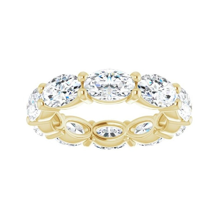 Sapphire Row Lab-Grown Diamond Petite Oval Eternity Band - 14K Yellow Gold, 6 × 4 mm, 4 (view 3)