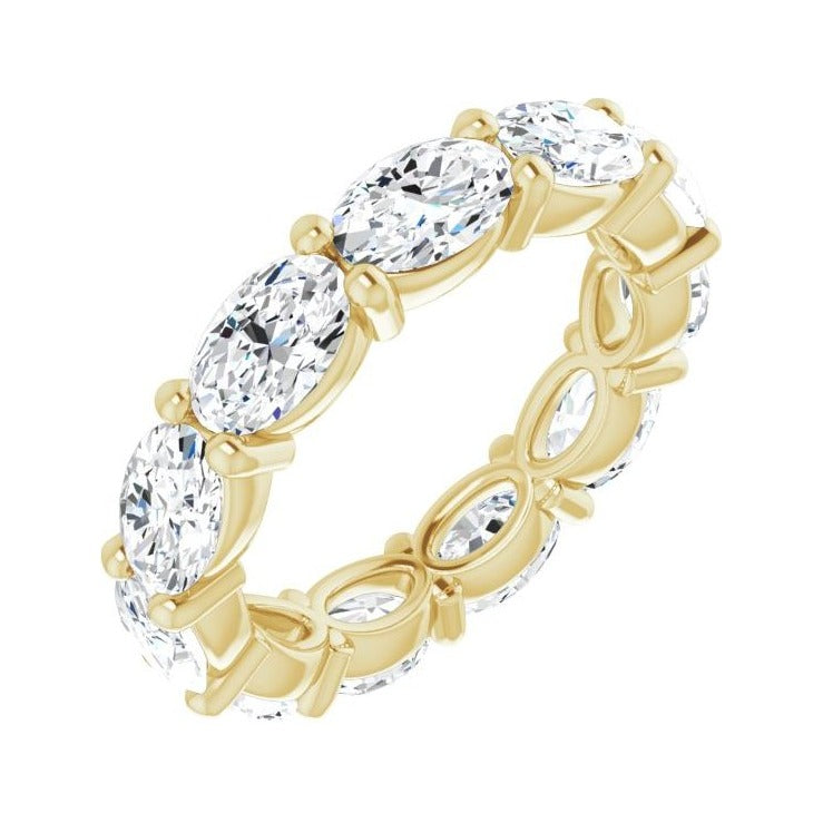 Sapphire Row Lab-Grown Diamond Petite Oval Eternity Band - 14K Yellow Gold, 6 × 4 mm, 6