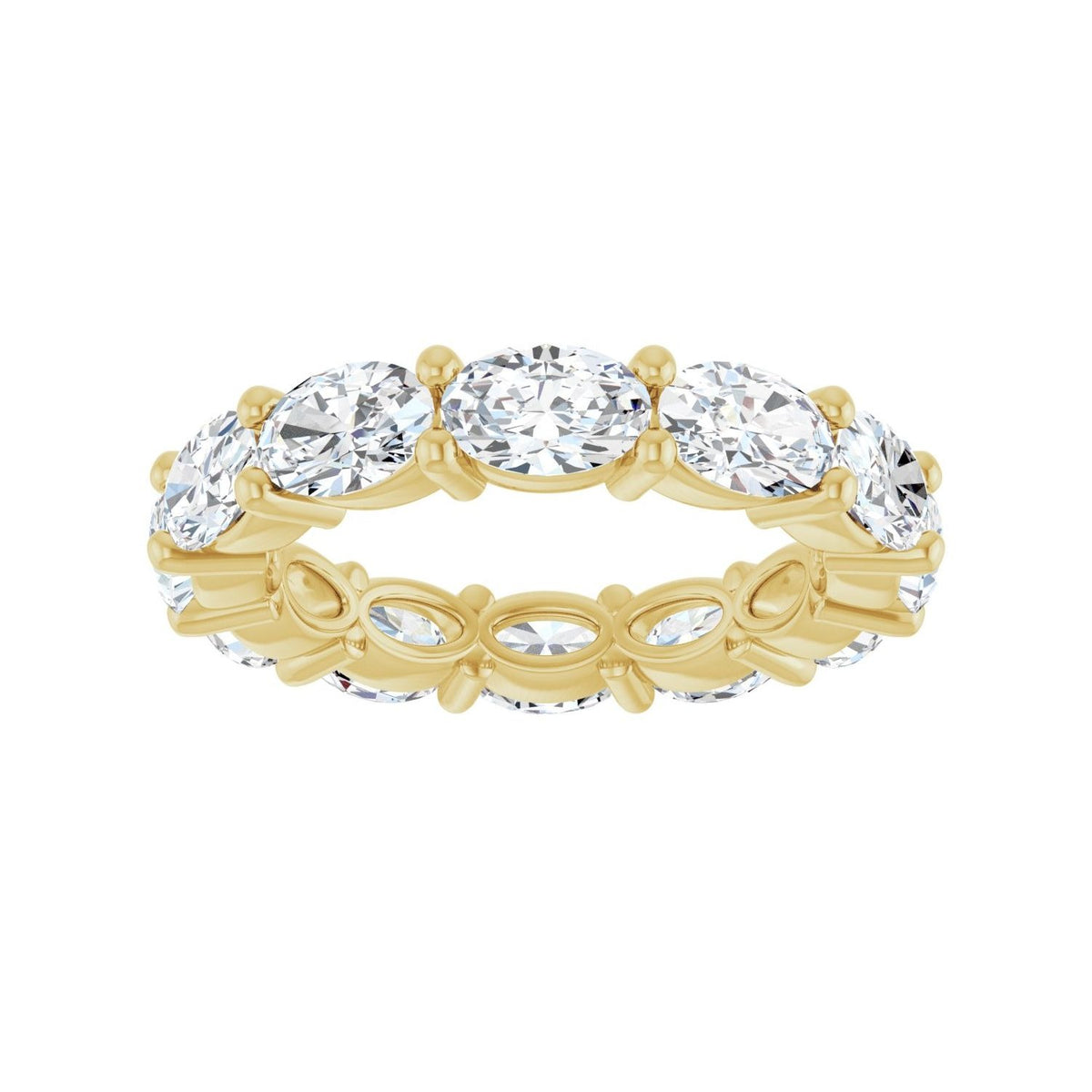Sapphire Row Lab-Grown Diamond Petite Oval Eternity Band - 14K Yellow Gold, 6 × 4 mm, 7 (view 3)