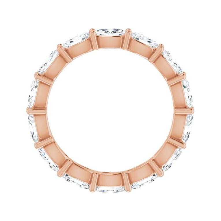 Sapphire Row Lab-Grown Diamond Petite Oval Eternity Band - 14K Rose Gold, 5 × 3 mm, 8 (view 2)
