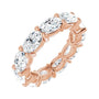 Sapphire Row Lab-Grown Diamond Petite Oval Eternity Band - 14K Rose Gold, 6 × 4 mm, 5
