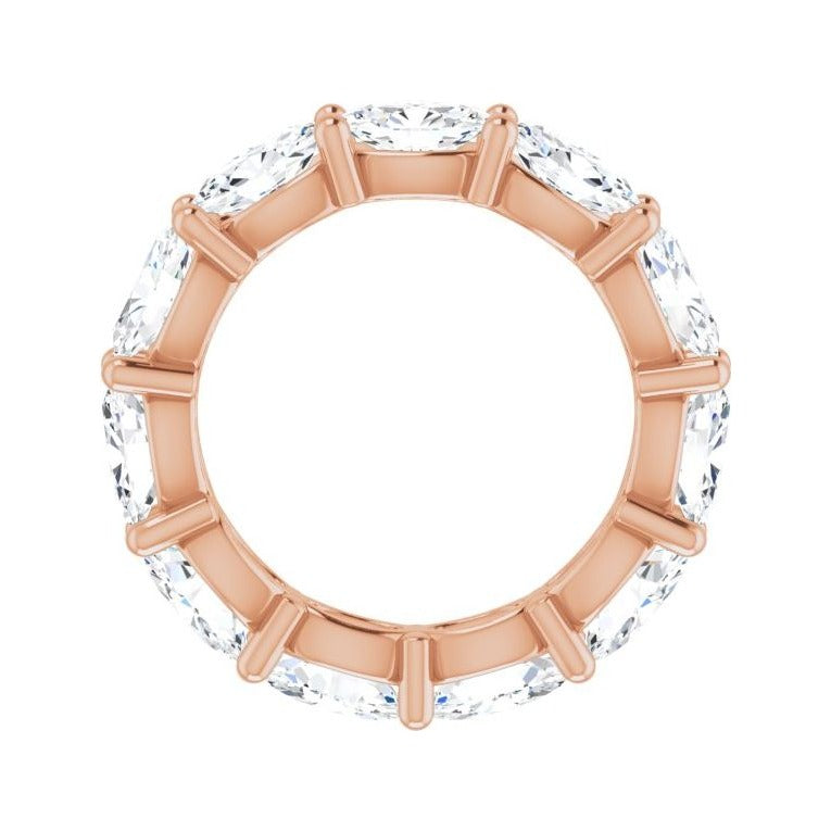 Sapphire Row Lab-Grown Diamond Petite Oval Eternity Band - 14K Rose Gold, 6 × 4 mm, 5 (view 2)