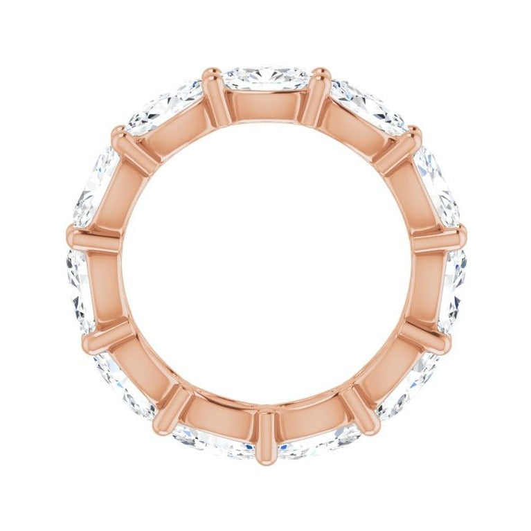 Sapphire Row Lab-Grown Diamond Petite Oval Eternity Band - 14K Rose Gold, 6 × 4 mm, 6 (view 2)
