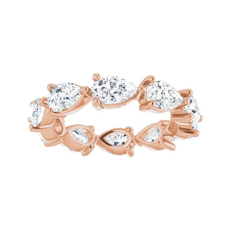 Sapphire Row Lab-Grown Diamond Petite Pear Eternity Band - 14K Rose Gold, 5.5 × 3.5 mm, 5 (view 3)