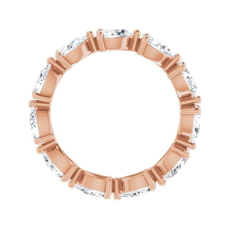 Sapphire Row Lab-Grown Diamond Petite Pear Eternity Band - 14K Rose Gold, 5.5 × 3.5 mm, 8 (view 2)