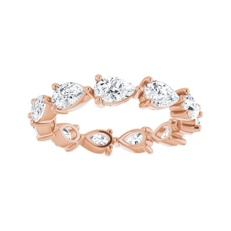 Sapphire Row Lab-Grown Diamond Petite Pear Eternity Band - 14K Rose Gold, 5.5 × 3.5 mm, 8 (view 3)