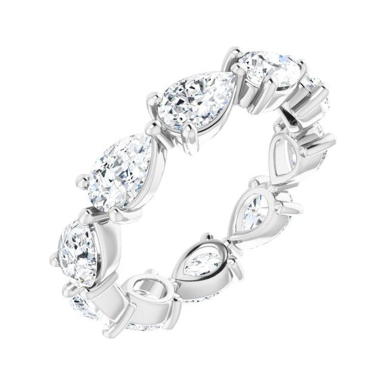 Sapphire Row Lab-Grown Diamond Petite Pear Eternity Band - Platinum, 5.5 × 3.5 mm, 5