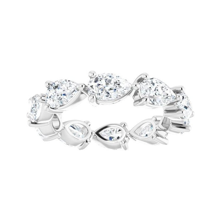 Sapphire Row Lab-Grown Diamond Petite Pear Eternity Band - Platinum, 5.5 × 3.5 mm, 5 (view 3)