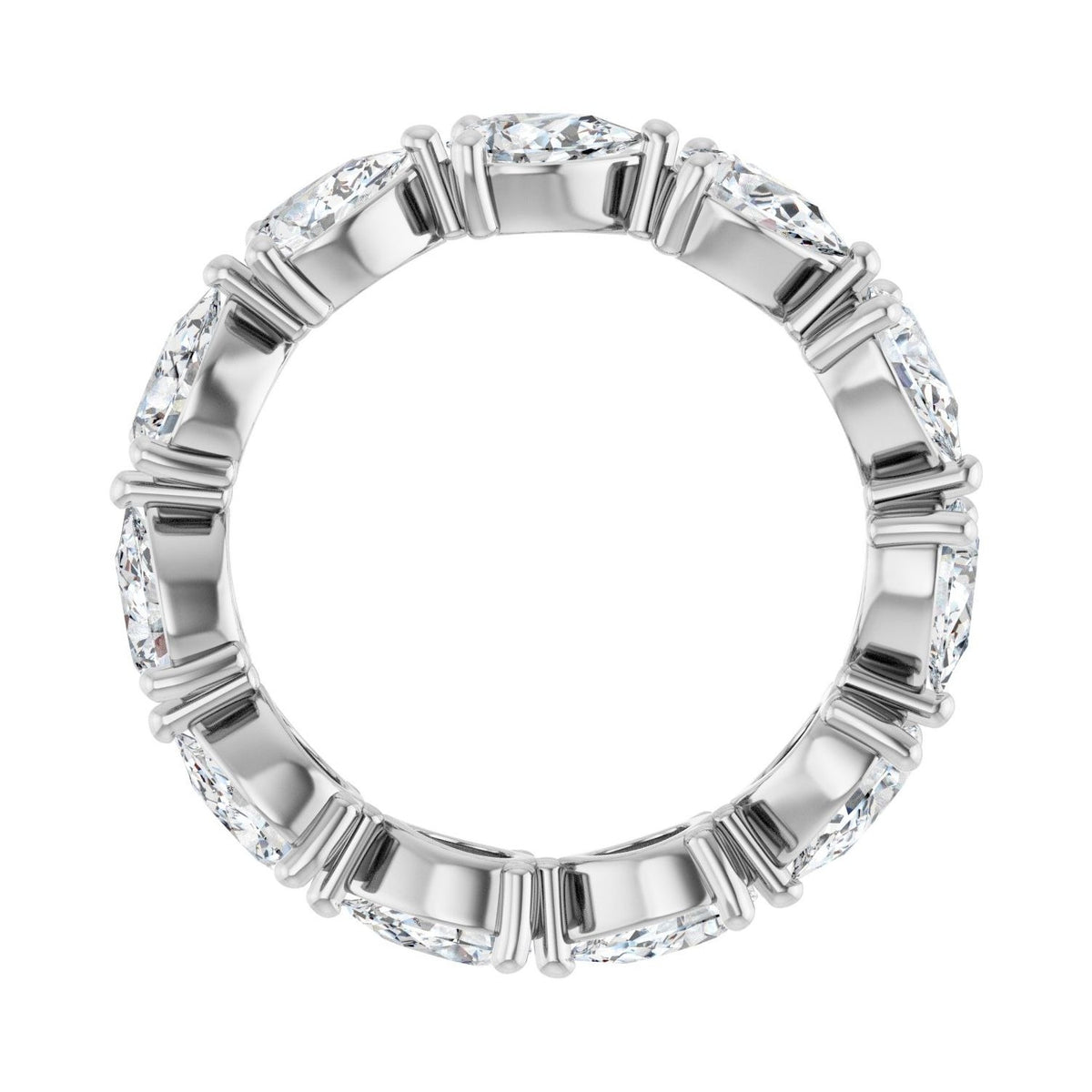 Sapphire Row Lab-Grown Diamond Petite Pear Eternity Band - Platinum, 5.5 × 3.5 mm, 7 (view 2)
