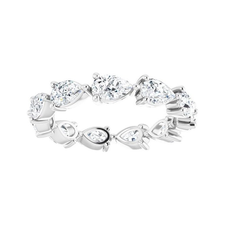Sapphire Row Lab-Grown Diamond Petite Pear Eternity Band - Platinum, 5.5 × 3.5 mm, 8 (view 3)