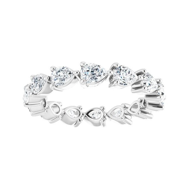 Sapphire Row Lab-Grown Diamond Petite Pear Eternity Band - 14K White Gold, 4 × 3 mm, 6 (view 3)