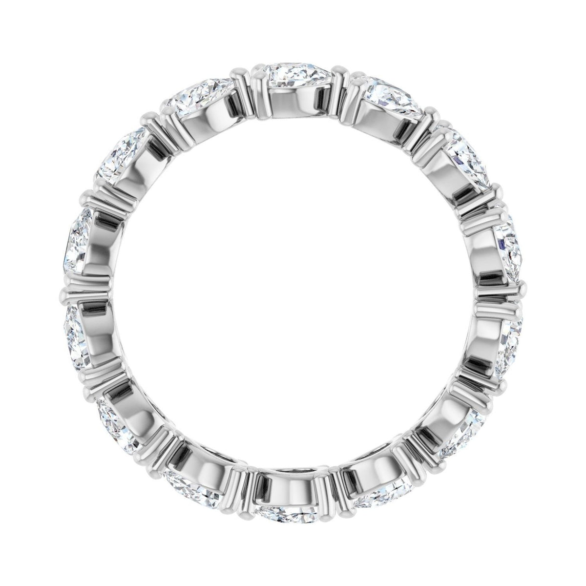 Sapphire Row Lab-Grown Diamond Petite Pear Eternity Band - 14K White Gold, 4 × 3 mm, 7 (view 2)