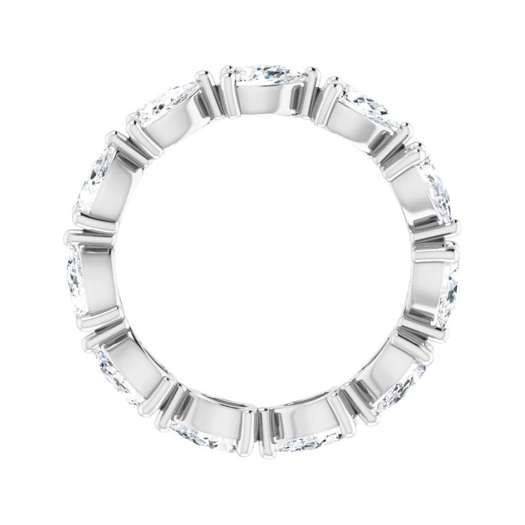 Sapphire Row Lab-Grown Diamond Petite Pear Eternity Band - 14K White Gold, 5 × 3 mm, 6 (view 2)