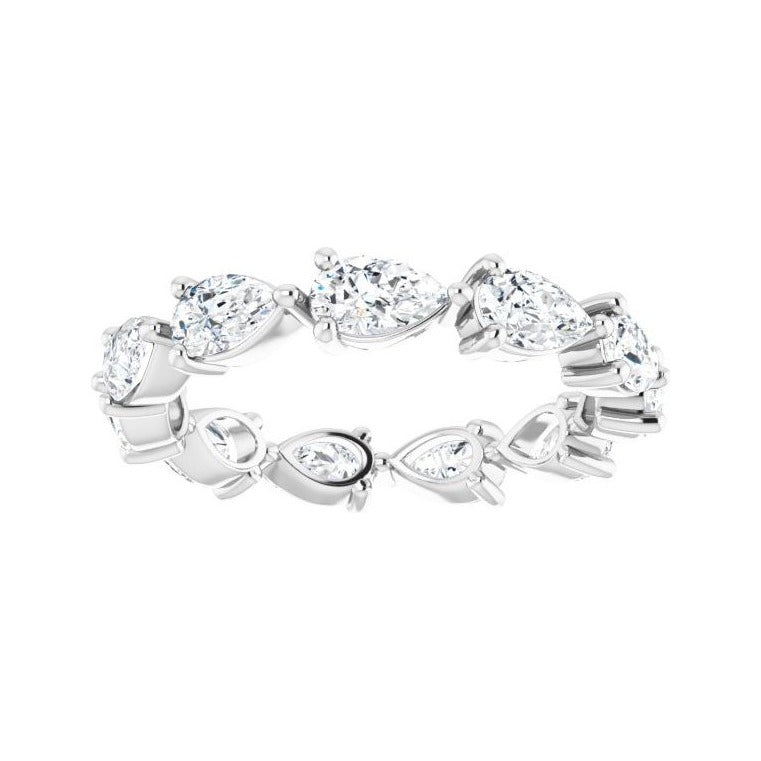 Sapphire Row Lab-Grown Diamond Petite Pear Eternity Band - 14K White Gold, 5 × 3 mm, 6 (view 3)