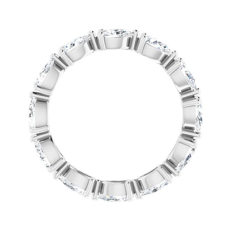 Sapphire Row Lab-Grown Diamond Petite Pear Eternity Band - 14K White Gold, 5 × 3 mm, 8 (view 2)