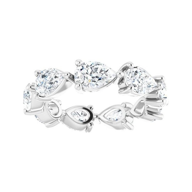 Sapphire Row Lab-Grown Diamond Petite Pear Eternity Band - 14K White Gold, 6 × 4 mm, 5 (view 3)