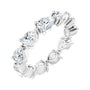 Sapphire Row Lab-Grown Diamond Petite Pear Eternity Band - 14K White Gold, 6 × 4 mm, 8