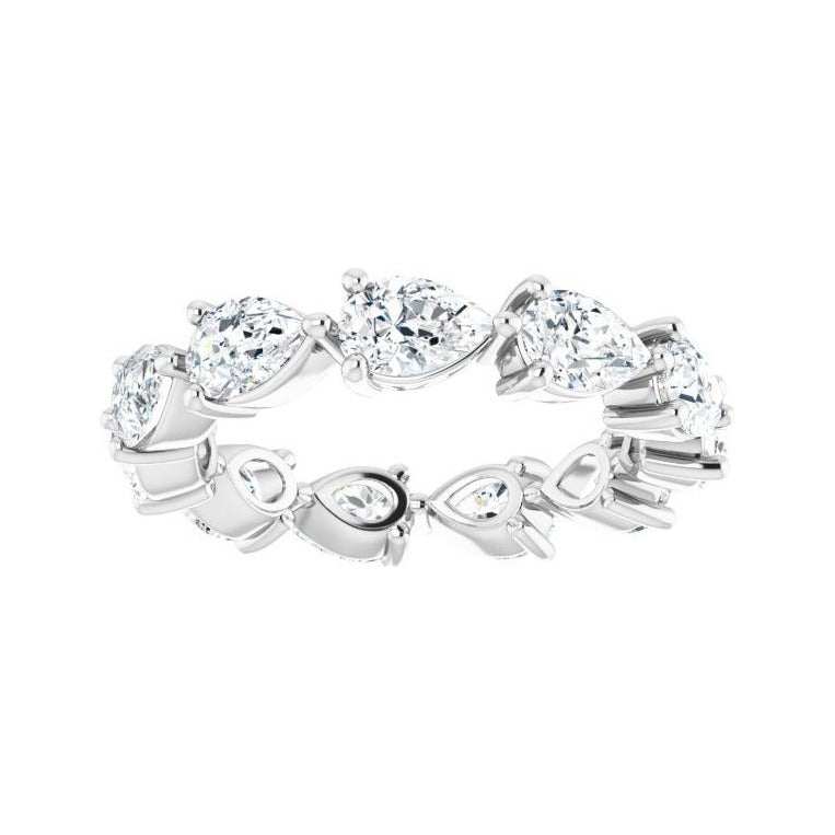 Sapphire Row Lab-Grown Diamond Petite Pear Eternity Band - 14K White Gold, 6 × 4 mm, 8 (view 3)