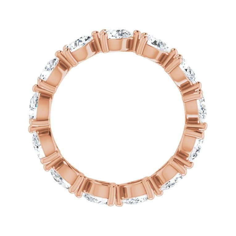 Sapphire Row Lab-Grown Diamond Petite Pear Eternity Band - 14K Rose Gold, 4 × 3 mm, 5 (view 2)