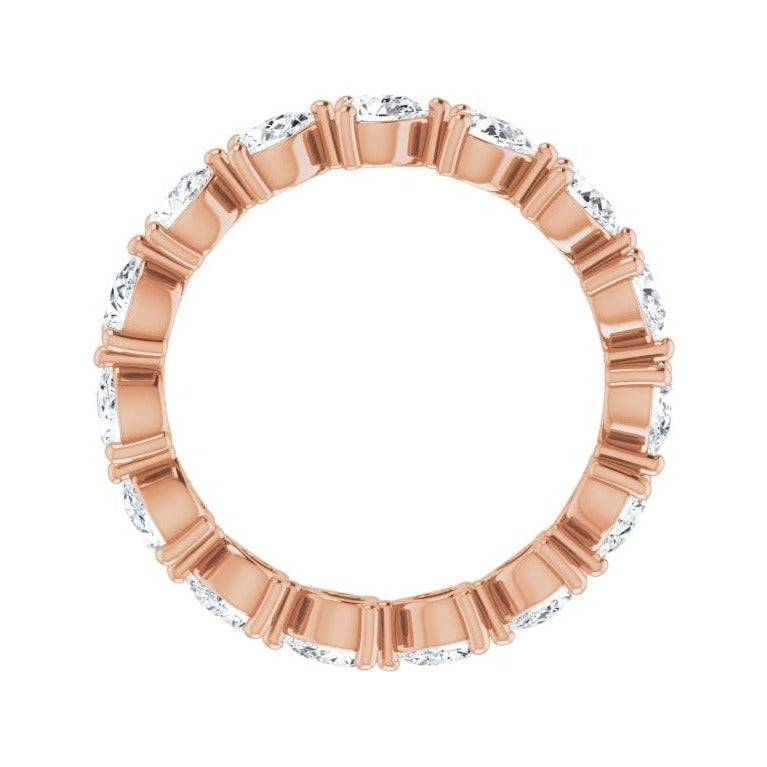Sapphire Row Lab-Grown Diamond Petite Pear Eternity Band - 14K Rose Gold, 4 × 3 mm, 8 (view 2)