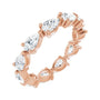 Sapphire Row Lab-Grown Diamond Petite Pear Eternity Band - 14K Rose Gold, 5 × 3 mm, 6