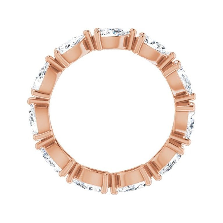 Sapphire Row Lab-Grown Diamond Petite Pear Eternity Band - 14K Rose Gold, 5 × 3 mm, 6 (view 2)