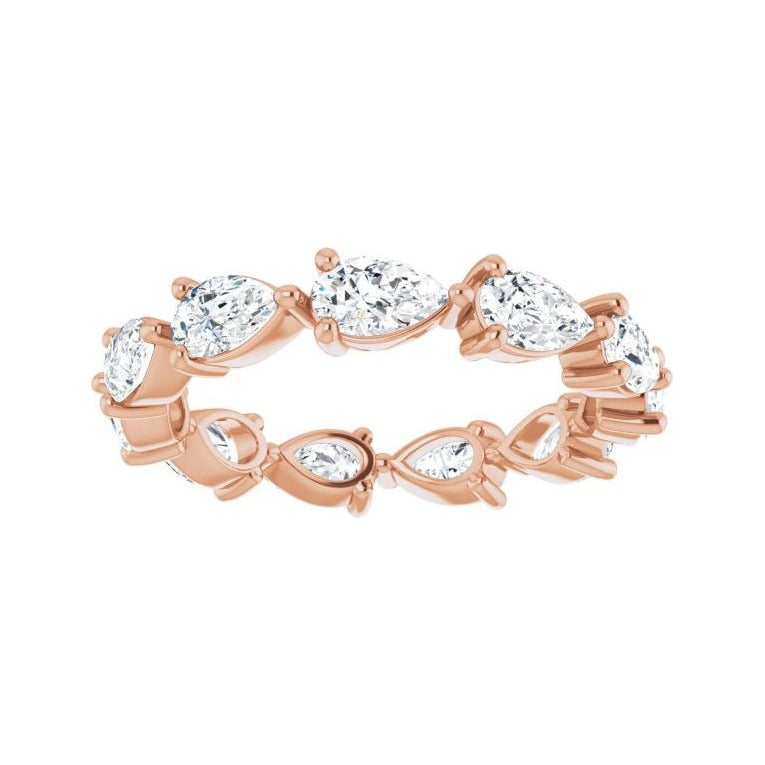 Sapphire Row Lab-Grown Diamond Petite Pear Eternity Band - 14K Rose Gold, 5 × 3 mm, 6 (view 3)