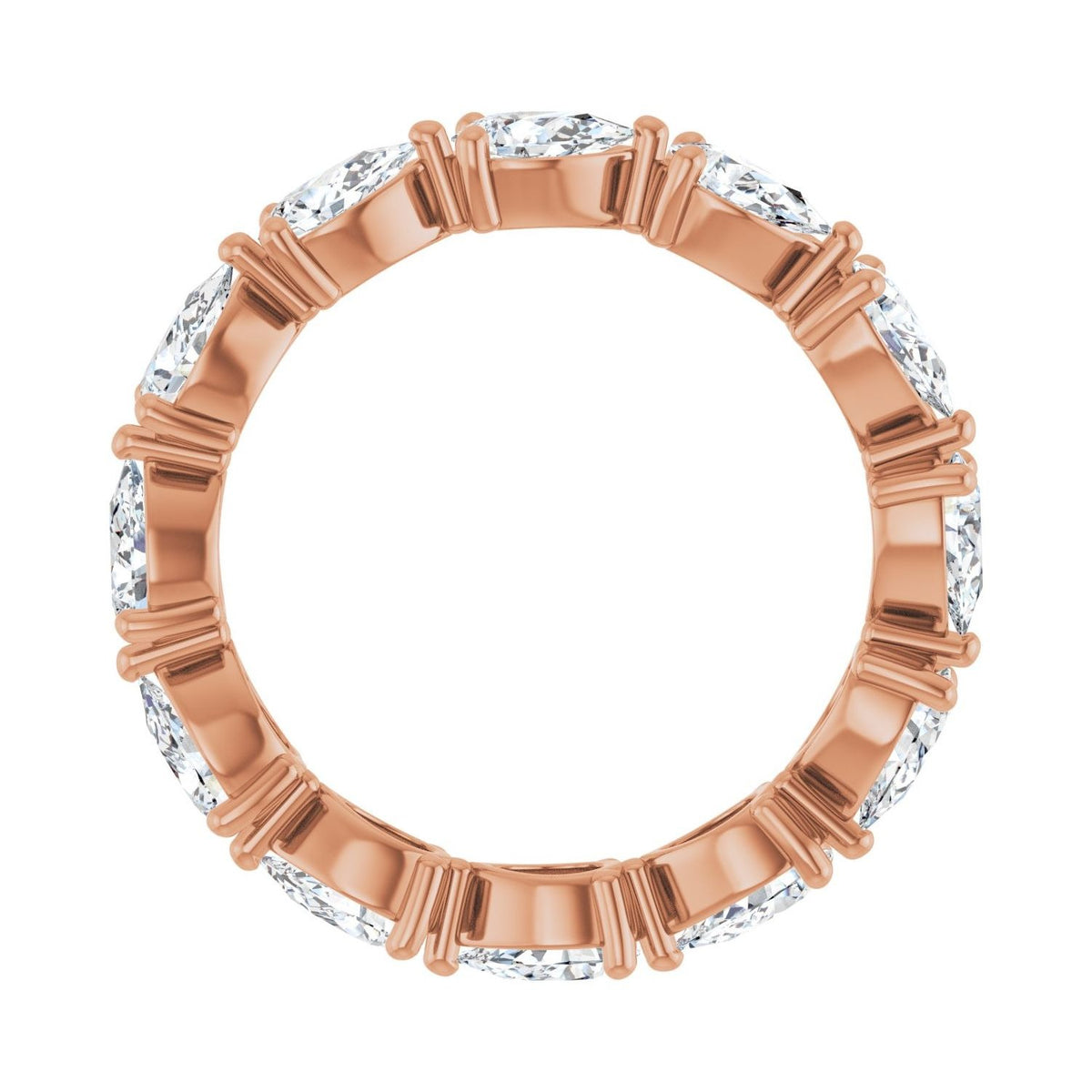 Sapphire Row Lab-Grown Diamond Petite Pear Eternity Band - 14K Rose Gold, 5 × 3 mm, 7 (view 2)