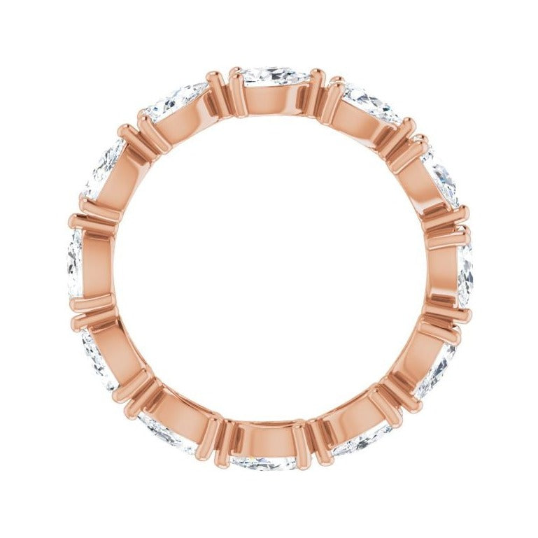 Sapphire Row Lab-Grown Diamond Petite Pear Eternity Band - 14K Rose Gold, 5 × 3 mm, 8 (view 2)