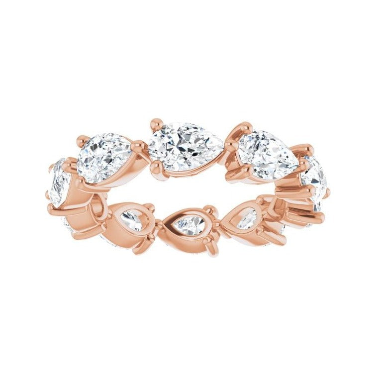 Sapphire Row Lab-Grown Diamond Petite Pear Eternity Band - 14K Rose Gold, 6 × 4 mm, 6 (view 3)